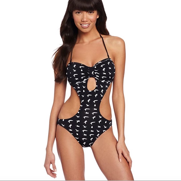 Volcom Other - Volcom Black Seagull Stephanie Cherry Cozy One Piece Swimsuit Bikini Size M